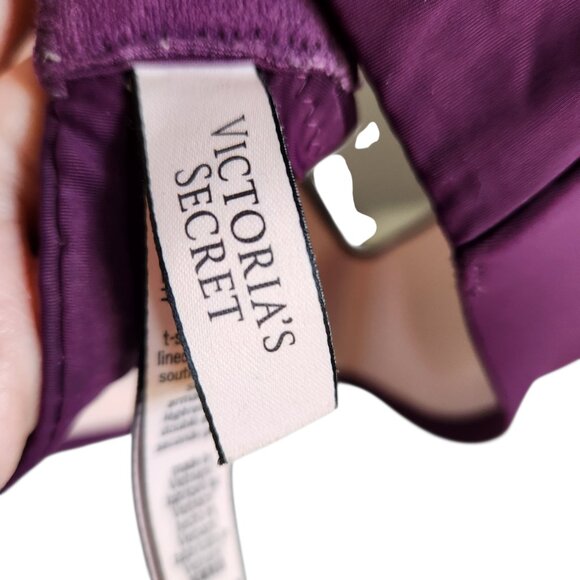Victoria's Secret Bra 32DD 32E Purple Plum Women's TShirt Lightly Lined Wireless - Picture 10 of 11
